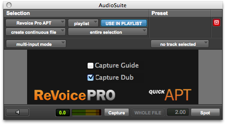 Audio Suite APT Dub select